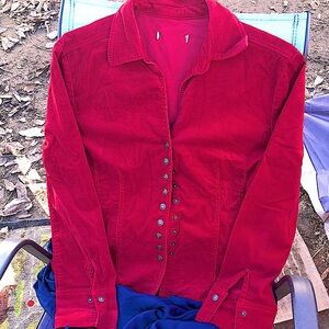 Women's Style &Co Red Corduroy Jacket Size Large